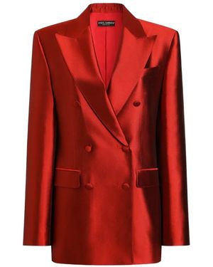 Dolce & Gabbana Double-Breasted Mikado Jacket - Red