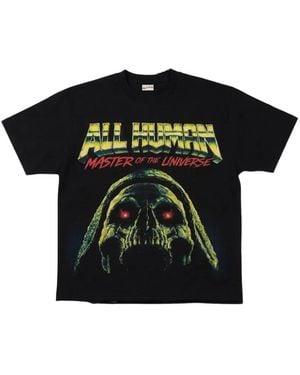 ALL HUMAN Distressed graphic-print T-shirt - Schwarz