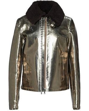 Jil Sander Metallic Shearling-Collar Jacket - Black