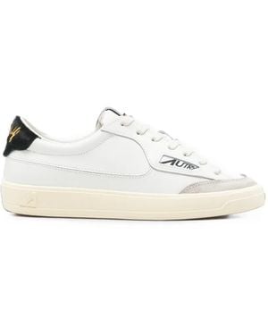 Autry Windscape Pony-Hair Heel-Counter Trainers - White