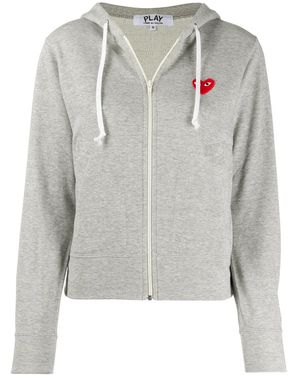 COMME DES GARÇONS PLAY Zipped Almond Eye Heart Hoodie - Grey