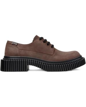 Camper Lace-Up Rounded-Toe Shoes - Brown