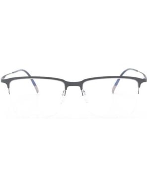 Silhouette Occhiali Rettangolari Con Semi Montatura A Giorno - Bianco