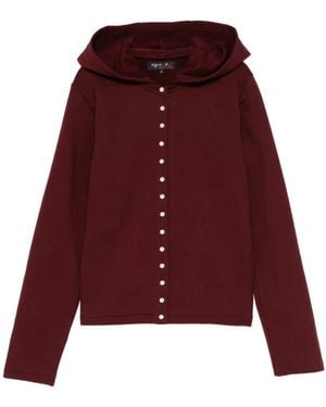 agnès b. Snap Hoodie - Red