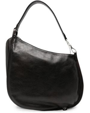 Orciani Grained Leather Shoulder Bag - Black