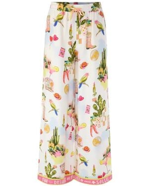 Marc Cain Willmar Graphic-Print Palazzo Pants - White