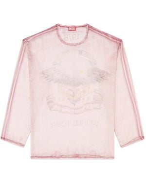 DIESEL Haut En Chiffon Transparent À Motif De Concert - Pink
