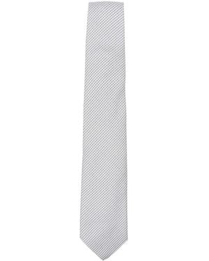 Canali Patterned Tie - Weiß