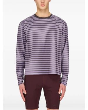 UNNA Striped-Pattern Long-Sleeved T-Shirt - Red