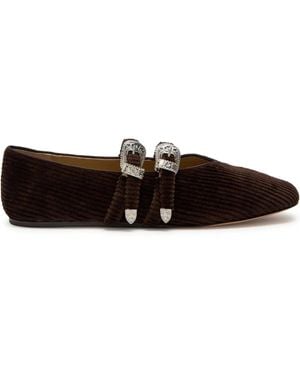 Le Monde Beryl Claudia Buckle Ballet Flats - Brown