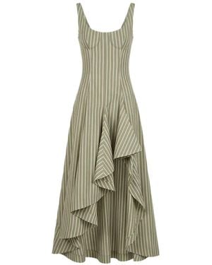 Monse Striped Corset Dress - Green