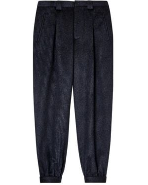 Giorgio Armani Ribbed Cuffed Trousers - Blue