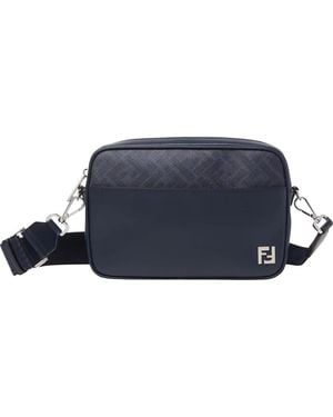 Fendi Ff Squared Shoulder Bag - Blue