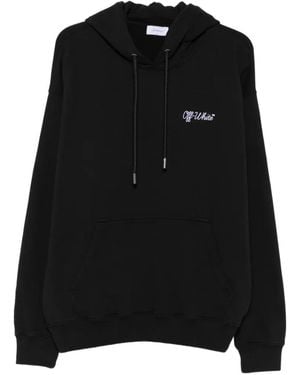 Off-White c/o Virgil Abloh Logo-Embroidered Hoodie - Black