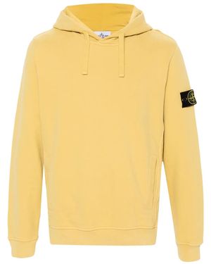 Stone Island Hoodie À Patch Compass - Jaune