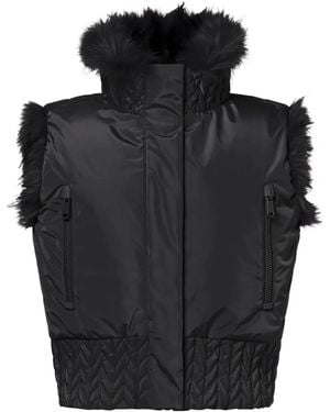 Goldbergh Yara Reversible Faux-Fur Hooded Gilet - Black