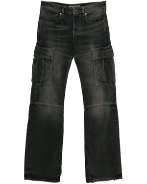 Balenciaga Whiskering-Effect Cargo Jeans - Grey