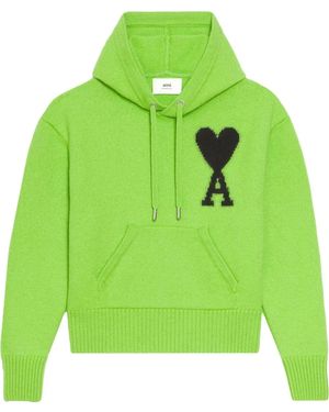 Ami Paris Ami De Coeur Hoodie - Green