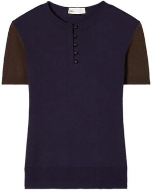 Tory Burch Wool Henley - Blue