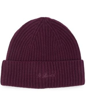 MC2 Saint Barth Ribbed-Knit Beanie Hat - Purple