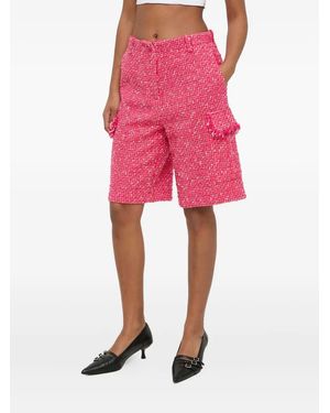 Patrizia Pepe Frayed Tweed Shorts - Pink