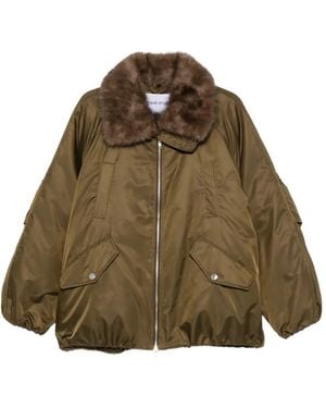 Stand Studio Thilda Faux-Fur Trim Bomber Jacket - Brown