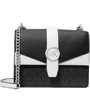 Michael Kors Small Greenwich monogram shoulder bag - Schwarz