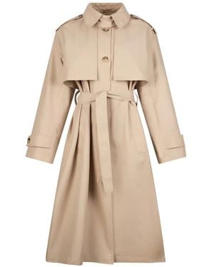 Liu Jo Long Trench Coat With Scarf - Natural