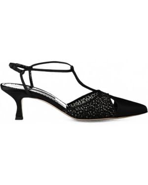 Manolo Blahnik Turgimodla T-Bar Pumps - Black