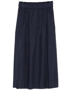 GANT Elasticated-Waistband Gathered Midi Skirt - Blue