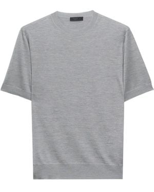 Prada Short-Sleeved Silk Jumper - Grey