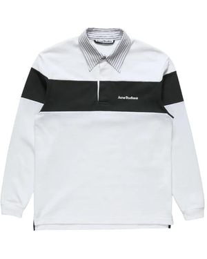 Acne Studios Striped Polo Sweatshirt - White