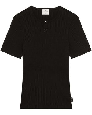 Courreges ロゴ Tシャツ - ブラック