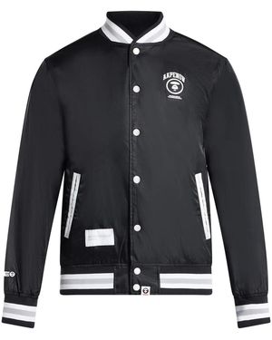 Aape By A Bathing Ape Logo-Appliqué Bomber Jacket - Blue