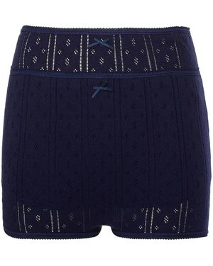JW Anderson Pointelle-Shorts Im Layering-Look - Blau