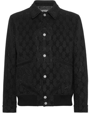 Philipp Plein Bomber Con Monogramma - Nero