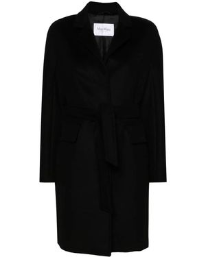 Max Mara Bingo ベルテッドコート - ブラック
