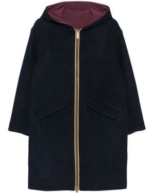 K-Way Hooded Zip-Up Coat - Blue