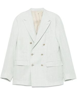 Eleventy Double-Breasted Blazer - White