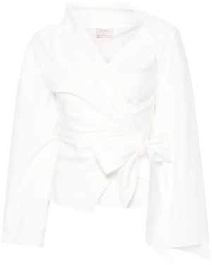 V:PM ATELIER Deby Tied-Waist Blouse - White