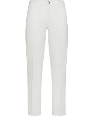 Fay Frayed-Hem Pants - White