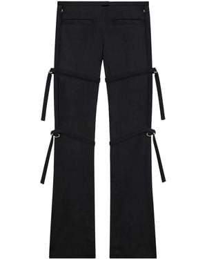 Courreges Buckle-Detail Long-Length Straight Trousers - Black