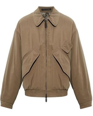 Giorgio Armani Insulated Collared Bomber Jacket - Natural