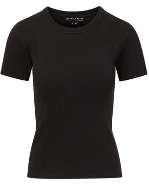 Veronica Beard Pruitt Ribbed T-Shirt - Black