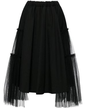 Noir Kei Ninomiya Ruffled Tulle Skirt - Black