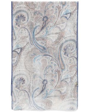 Dell'Oglio Giglio Paisley-Pattern Frayed Scarf - Grey