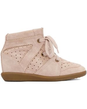 Isabel Marant 50Mm Scalloped Perforated Bobby Trainers - Pink