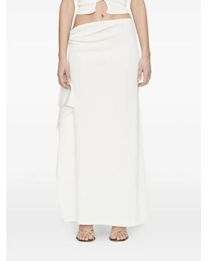 Christopher Esber Crystal Pendant Cascade Asymmetric Skirt - White