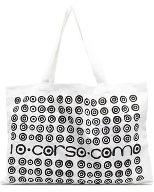 10 Corso Como Logo-Print Shopping Bag - White
