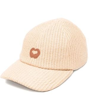 Maje Heart-Motif Textured Cap - Natural